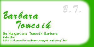 barbara tomcsik business card